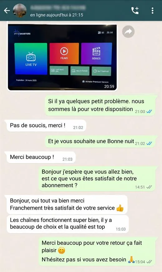 Avis Atlas Pro IPTV client WhatsApp